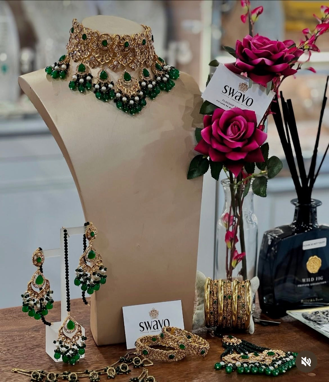 ROOJA Green Bridal Set