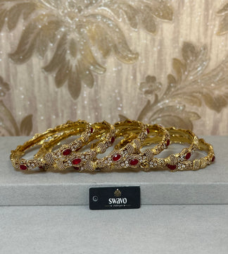 Kashee Ruby Bangle Set of 6