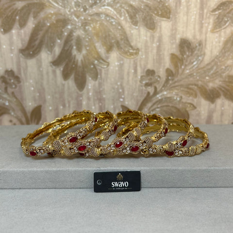 Kashee Ruby Bangle Set of 6