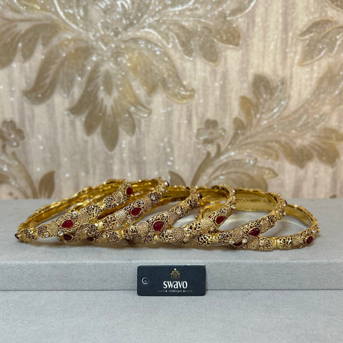 Annaya Ruby Bangle Set of 6