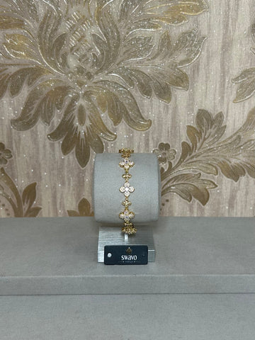 Cubic Zirconia Clover Design Bracelet