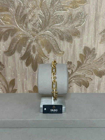 Cubic Zirconia Chain Design Bracelet