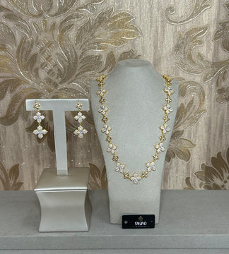 Cubic Zirconia Clover Design Set