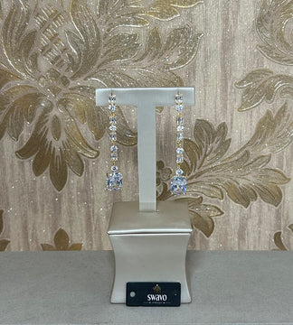 Cubic Zirconia Square Design Earrings