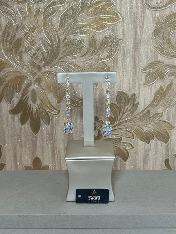 Cubic Zirconia Square Design Earrings