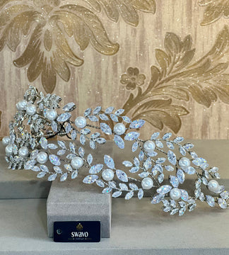 Silver & Crystal Double Row Tiara