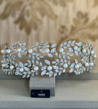 Silver & Crystal Double Row Tiara