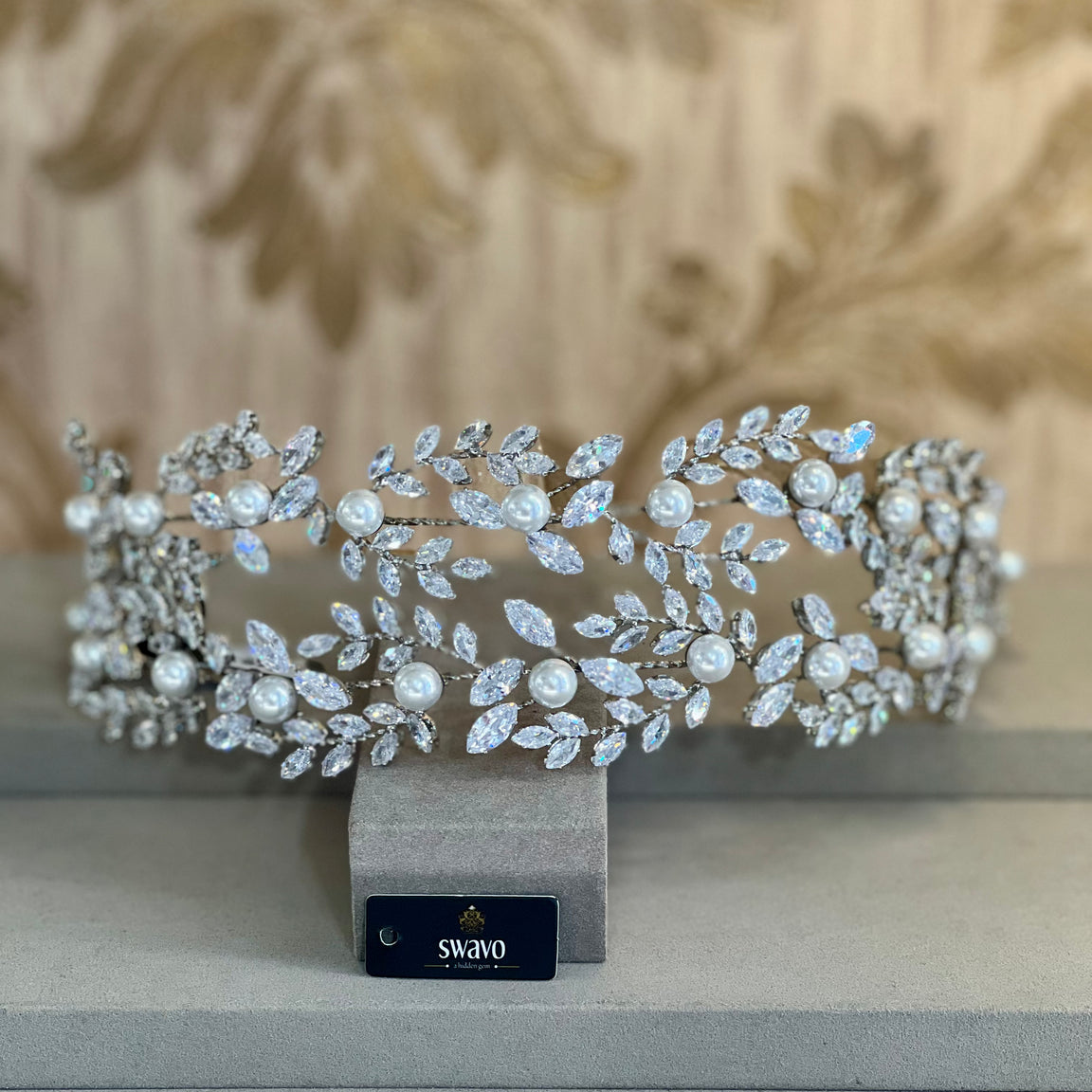 Silver & Crystal Double Row Tiara