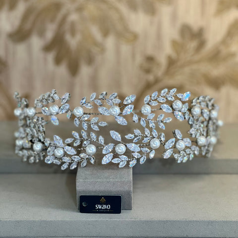 Silver & Crystal Double Row Tiara