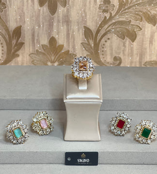 Kate Demure Ring Gold With Clear Stones