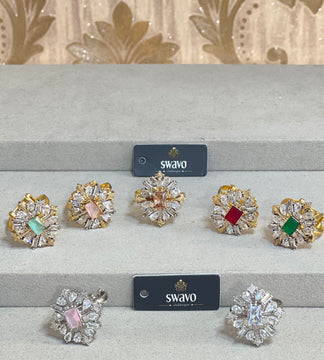 Florence Gold Ring With Clear Stones