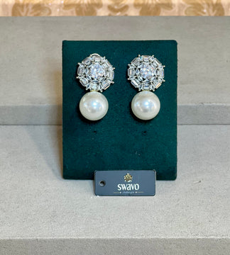 Celine Pearl & Crystal Earrings