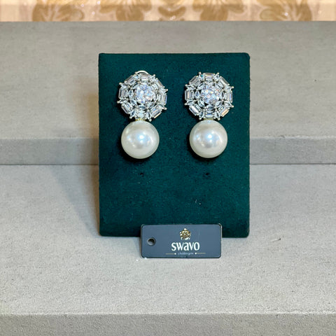Celine Pearl & Crystal Earrings