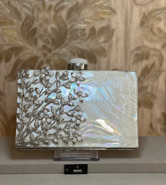 Wisteria Pearl Metal Clutch Bag