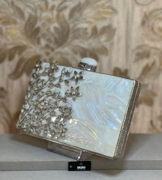 Wisteria Pearl Metal Clutch Bag