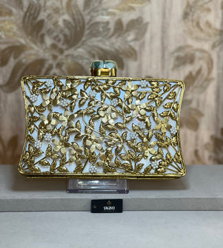 Tree Of Life Gold Clutch Bag