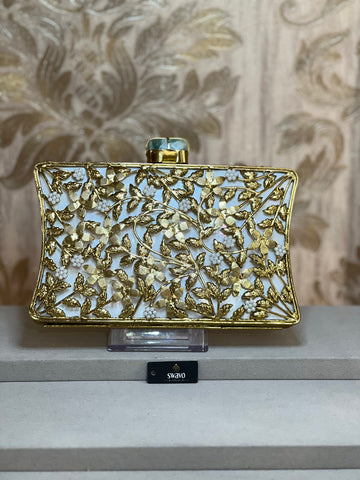 Tree Of Life Gold Clutch Bag