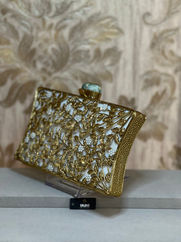 Tree Of Life Gold Clutch Bag