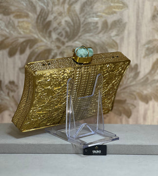 Tree Of Life Gold Clutch Bag