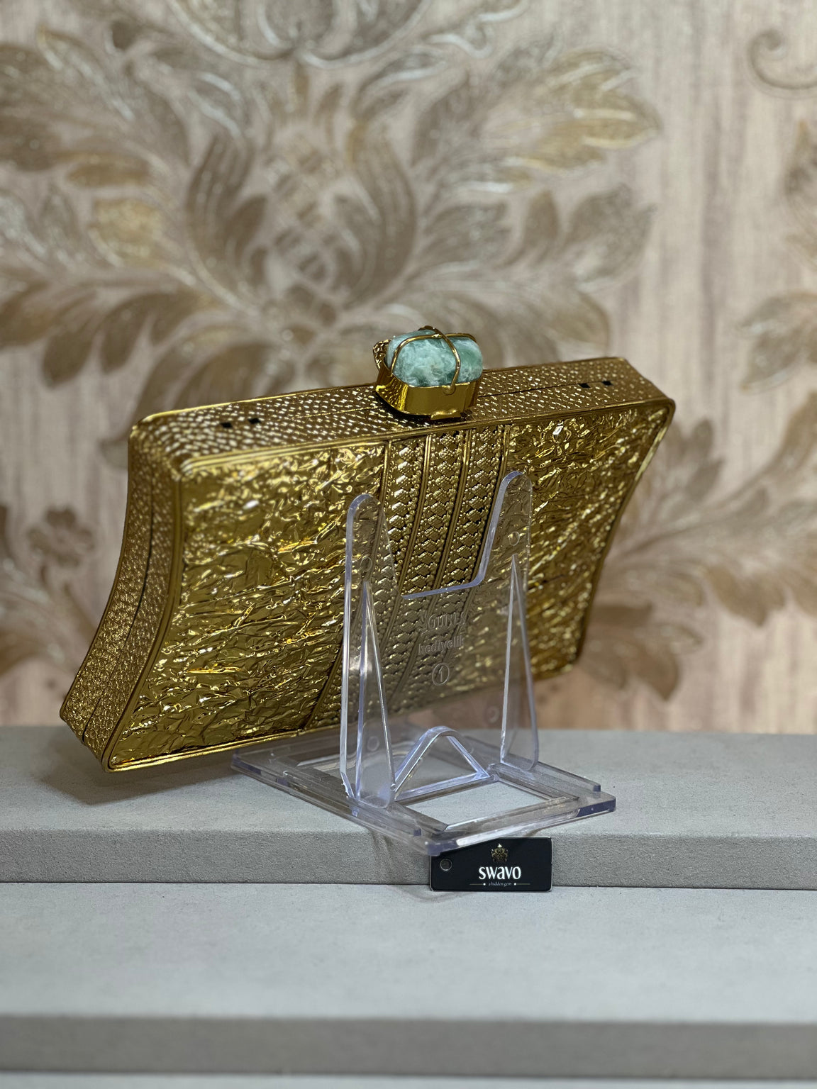 Tree Of Life Gold Clutch Bag