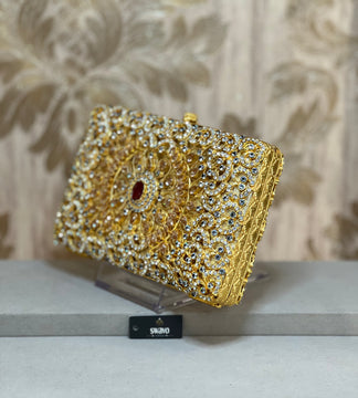 Signature Double Sided Gold Clutch Bag