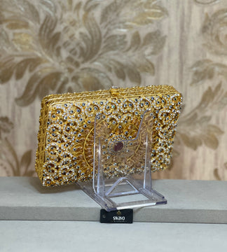 Signature Double Sided Gold Clutch Bag