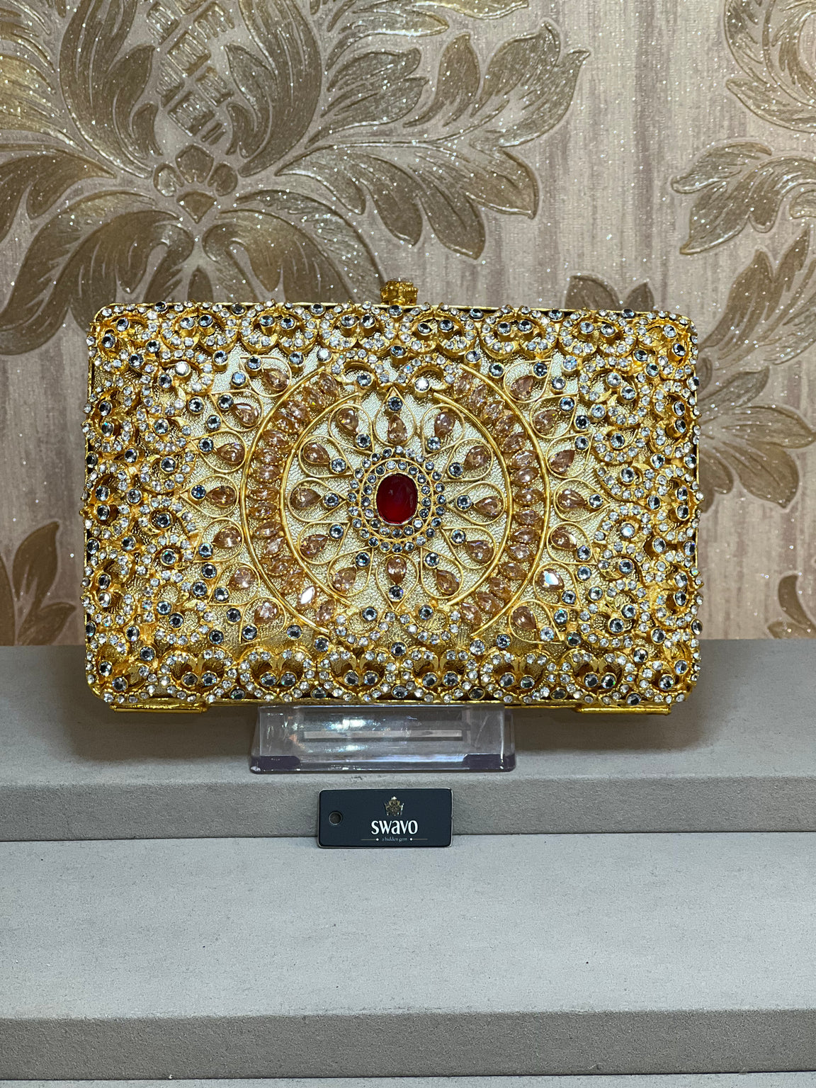 Signature Double Sided Gold Clutch Bag