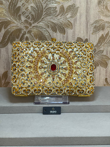 Signature Double Sided Gold Clutch Bag