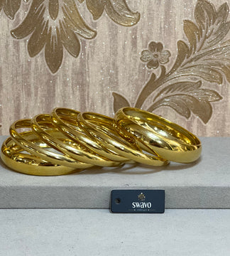 Polished Gold Look Bangles Set of 6