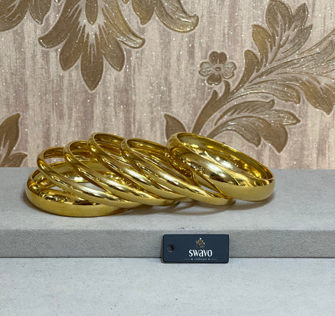 Polished Gold Look Bangles Set of 6