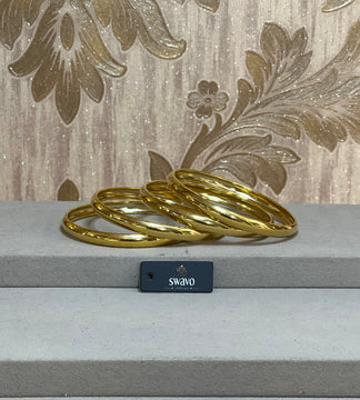 Polished Gold Look Bangles Set of 4
