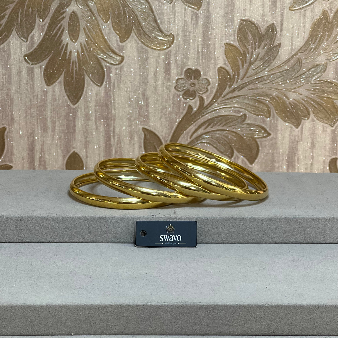 Polished Gold Look Bangles Set of 4