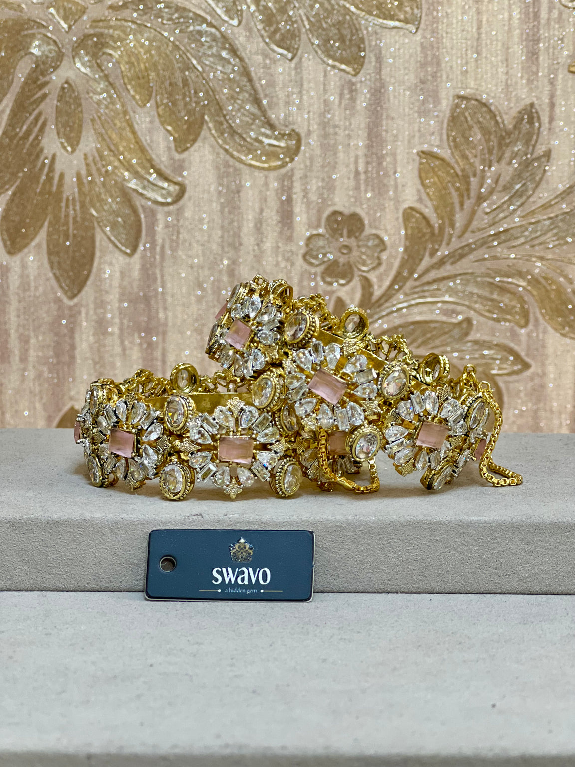 Florence Design With Clear Stones Bangles