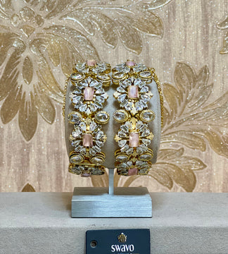 Florence Design With Clear Stones Bangles
