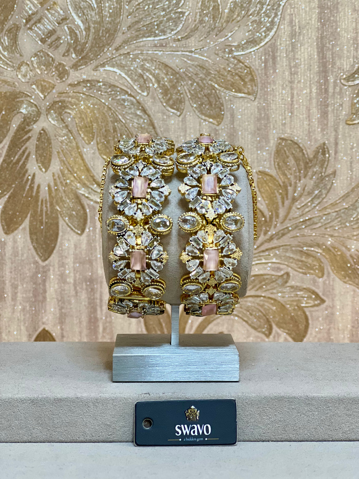 Florence Design With Clear Stones Bangles