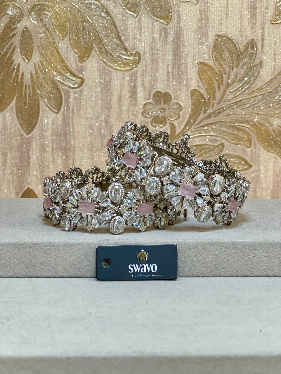 Florence Design With Clear Stones Bangles