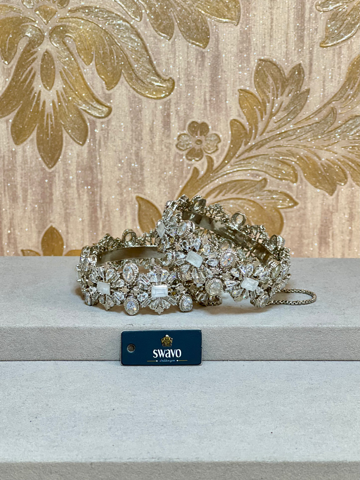 Florence Design With Clear Stones Bangles