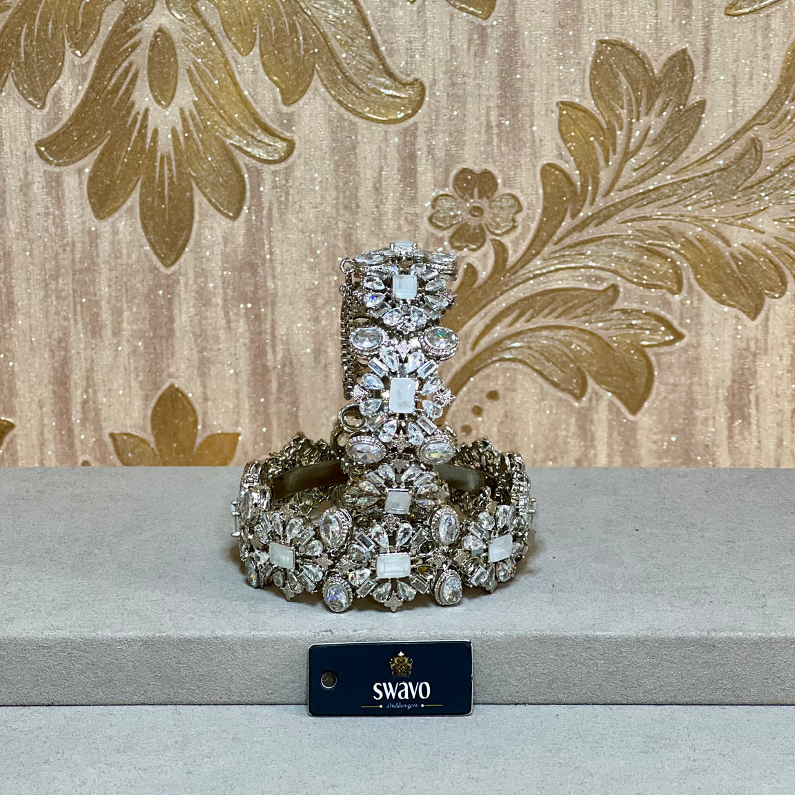 Florence Design With Clear Stones Bangles