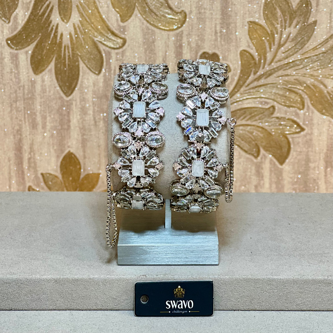 Florence Design With Clear Stones Bangles