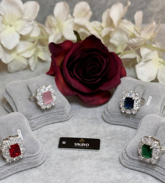 Anastasia Silver Ring With Clear Stones