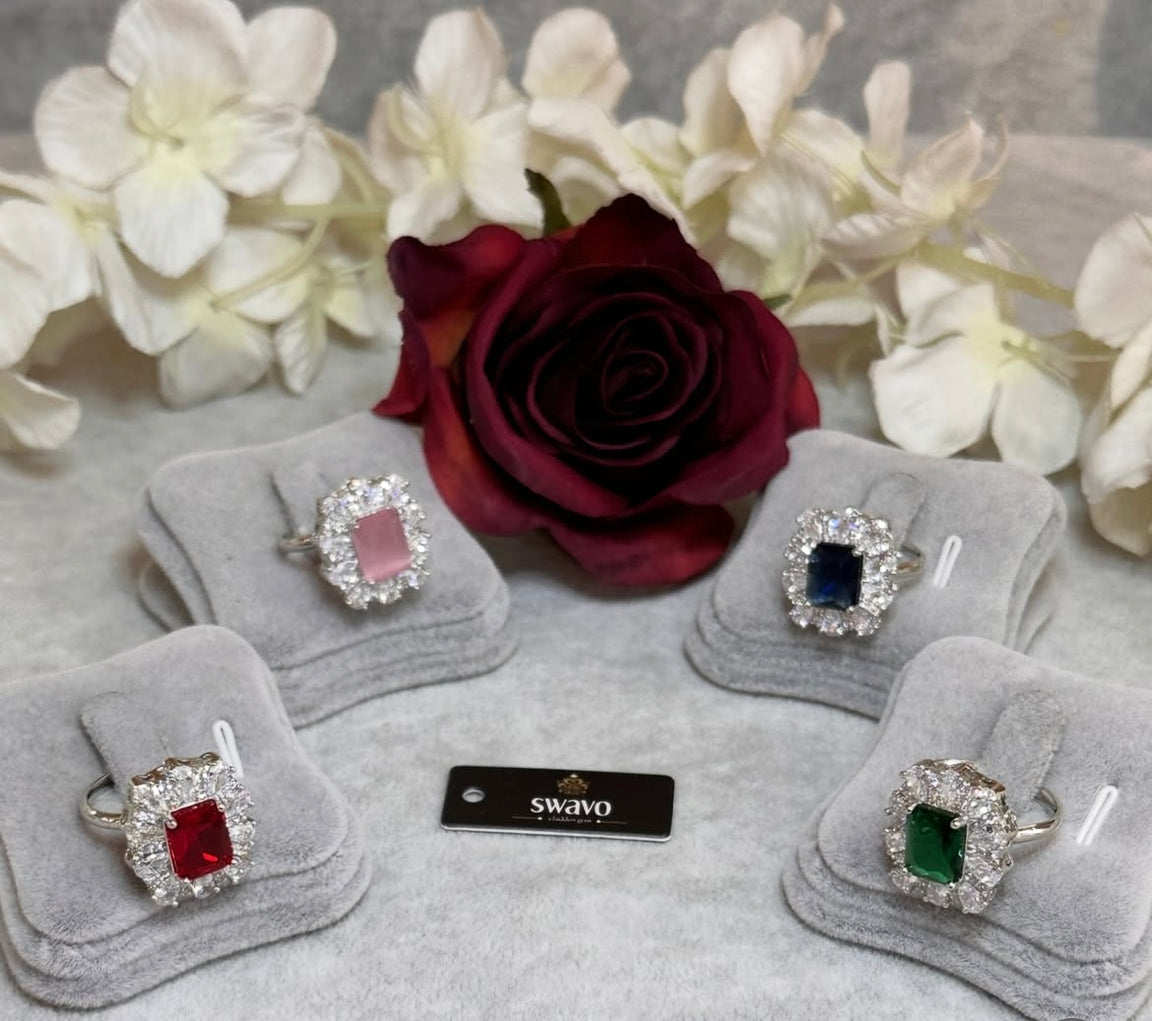 Anastasia Silver Ring With Clear Stones