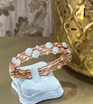 Rose Gold & Silver Bangles