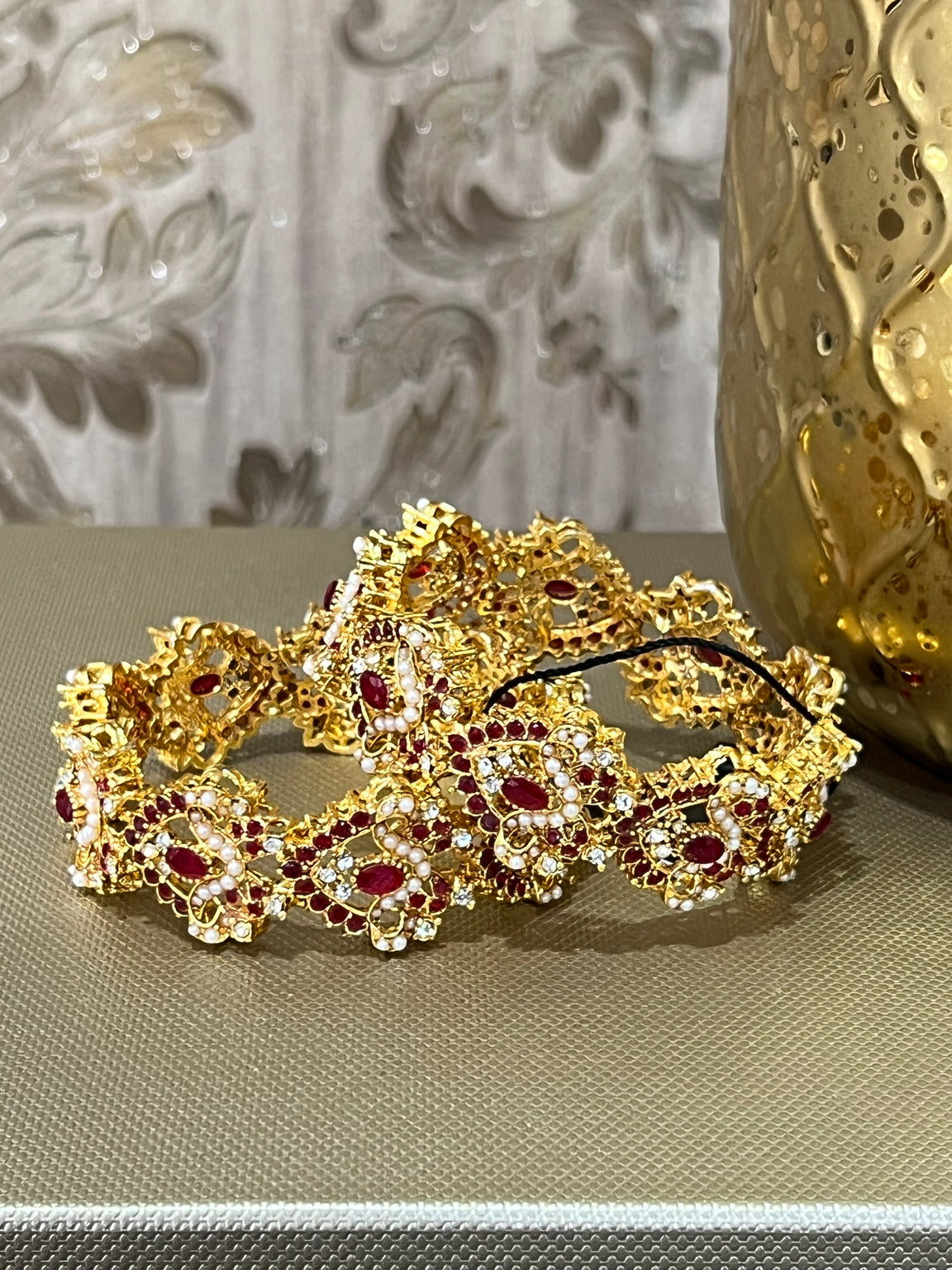 Ameera Red & Gold Bangles