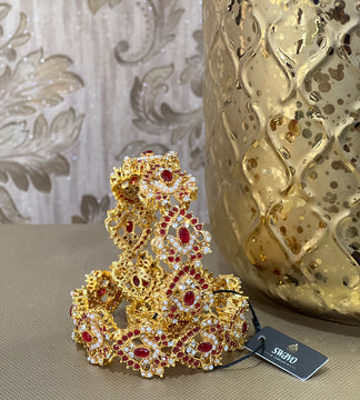 Ameera Red & Gold Bangles