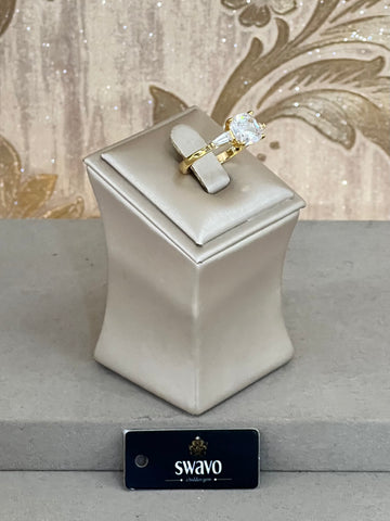 Gold Plated Cubic Zirconia Small Square Ring