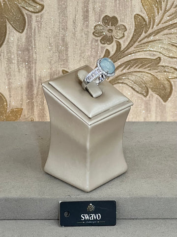 Silver Plated Cubic Zirconia Gemstone Ring