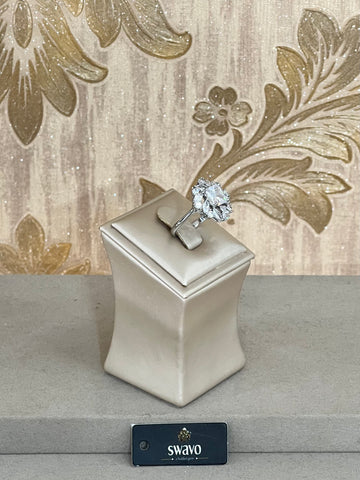 Cubic Zirconia Swirl Flower Ring