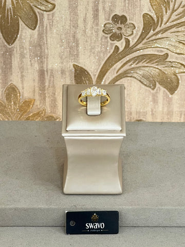 Gold Plated Cubic Zirconia Intricate Ring