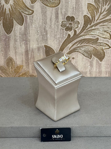 Gold Plated Cubic Zirconia Intricate Ring