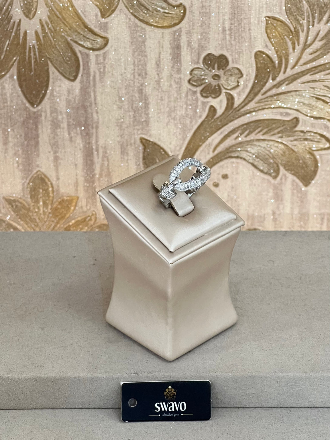 Cubic Zirconia Buckle Design Ring